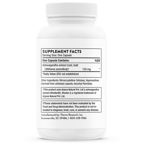 Ashwagandha Supplement Facts Label