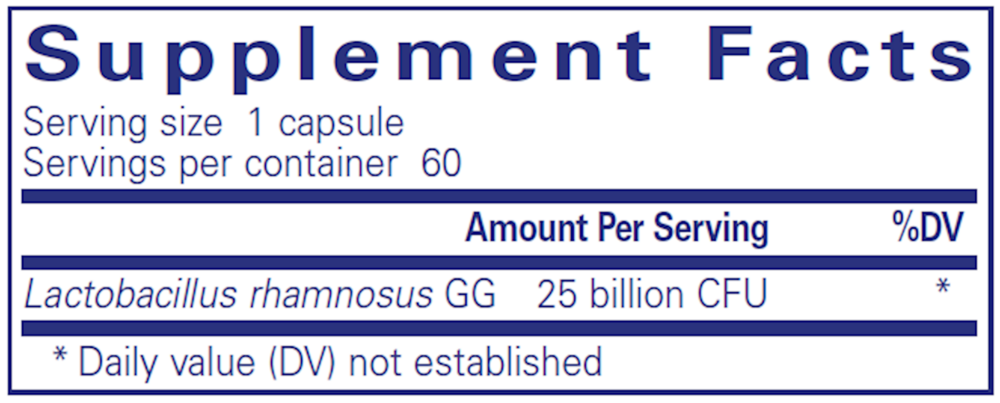 PureGG 25B Supplement Facts Label