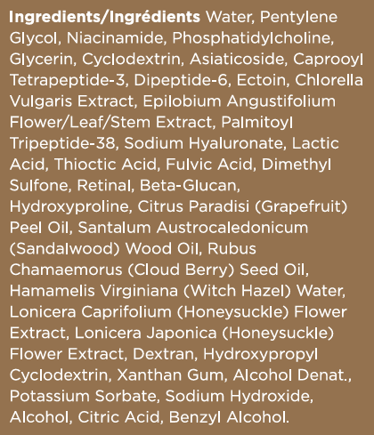 Correct MD Preventative Retinal Serum Supplement Facts Label