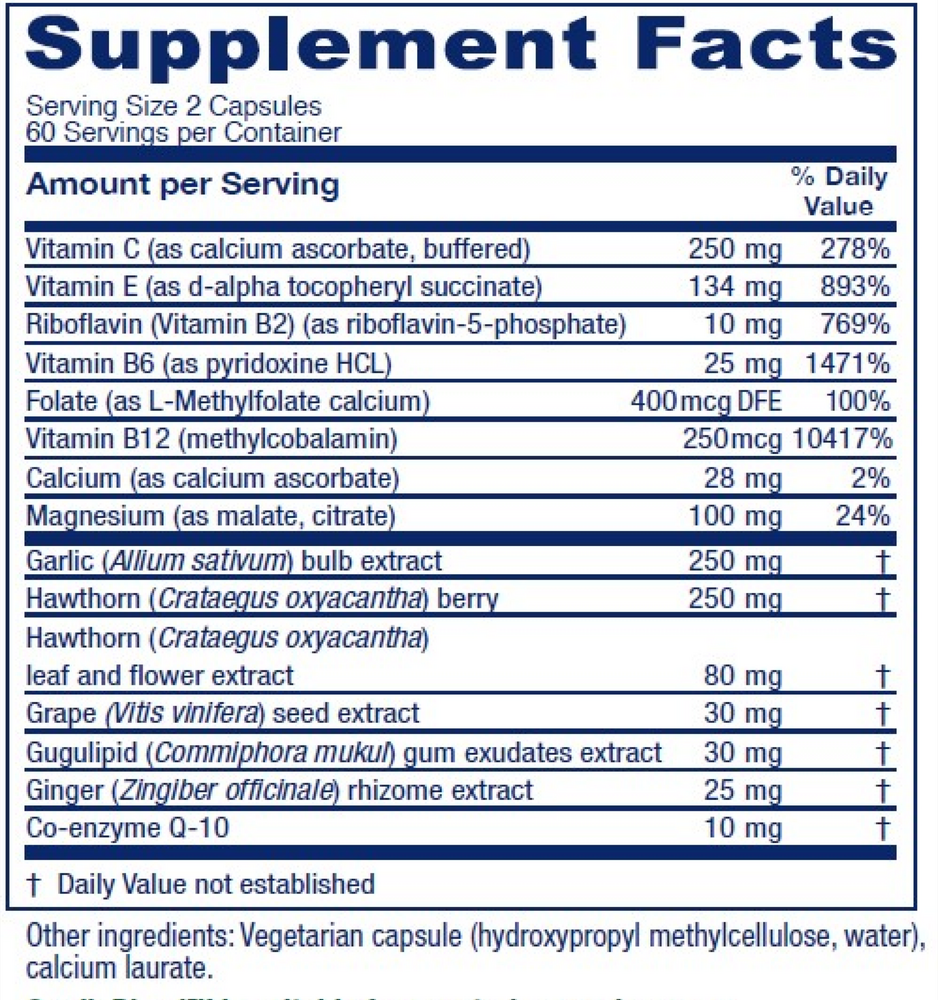 CardioBlend Supplement Facts Label