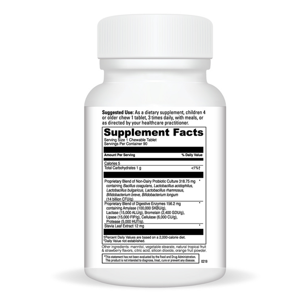 Chewable KidBiotic Supplement Facts Label