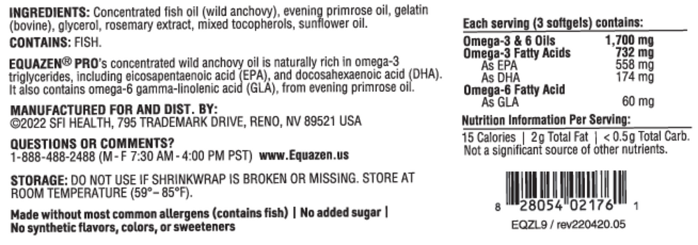Equazen Pro Supplement Facts Label