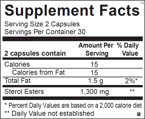 Plant Sterols Supplement Facts Label