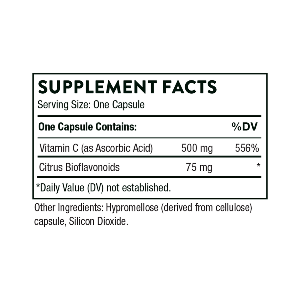 Vitamin C with Flavonoids Supplement Facts Label