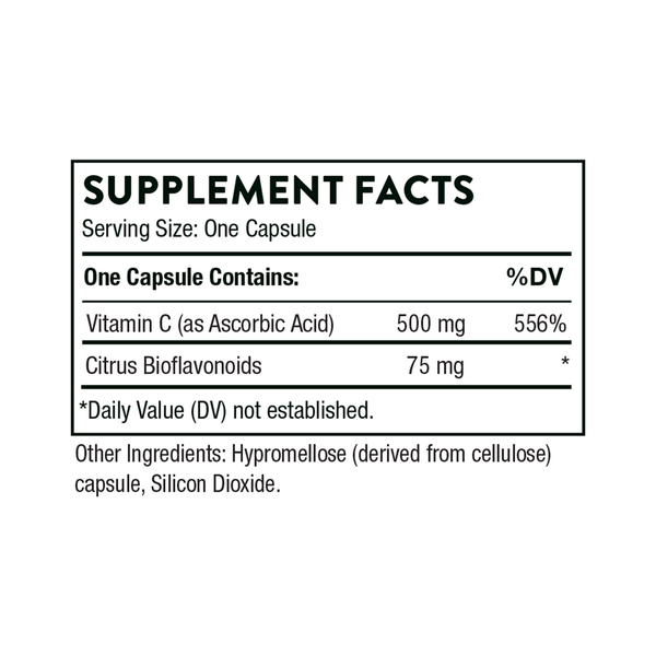 Vitamin C with Flavonoids Supplement Facts Label