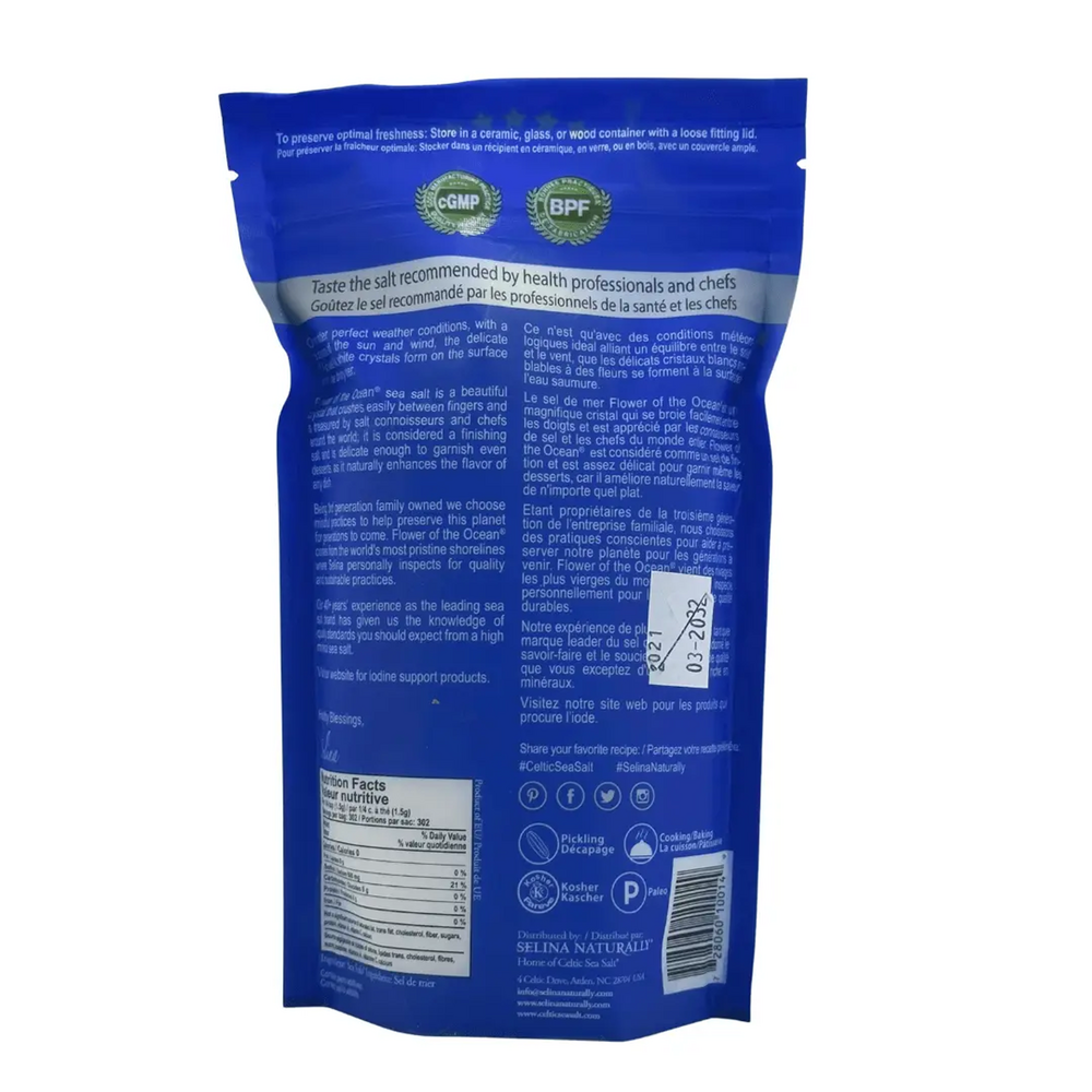 Flower of the Ocean Celtic Sea Salt Supplement Facts Label