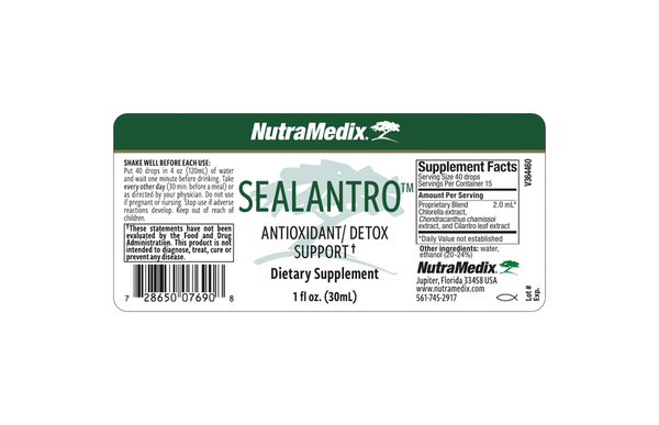 Sealantro Supplement Facts Label