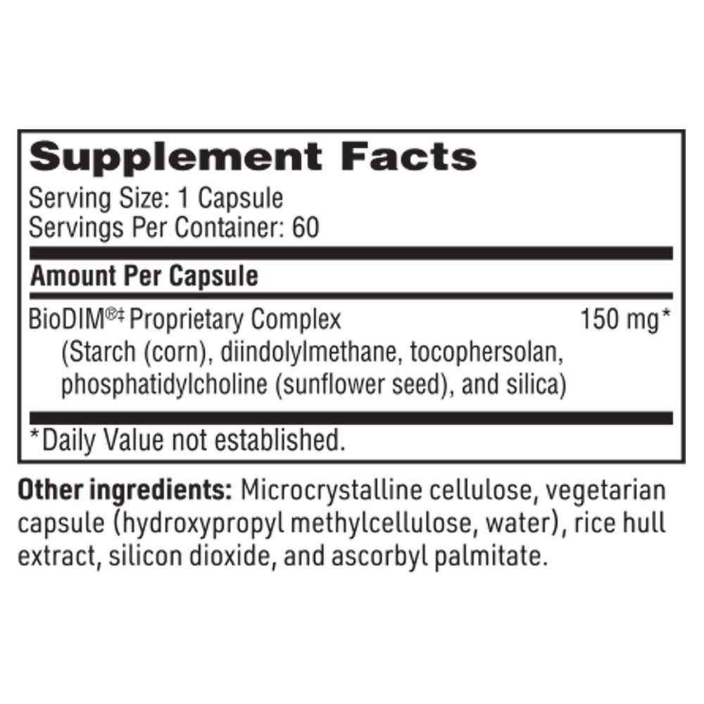 BioDIM Supplement Facts Label