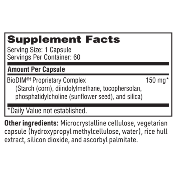 BioDIM Supplement Facts Label
