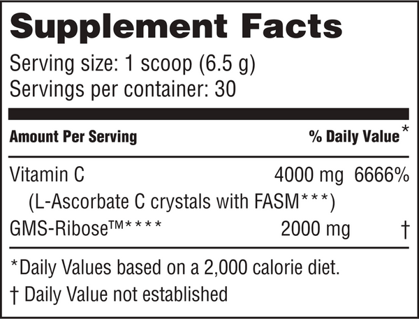 Vitality C Supplement Facts Label