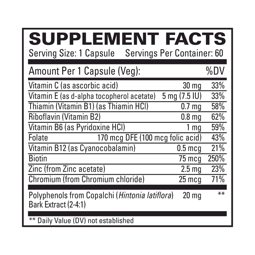 Sucontral D Supplement Facts Label
