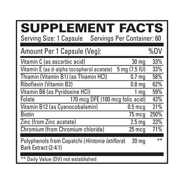 Sucontral D Supplement Facts Label
