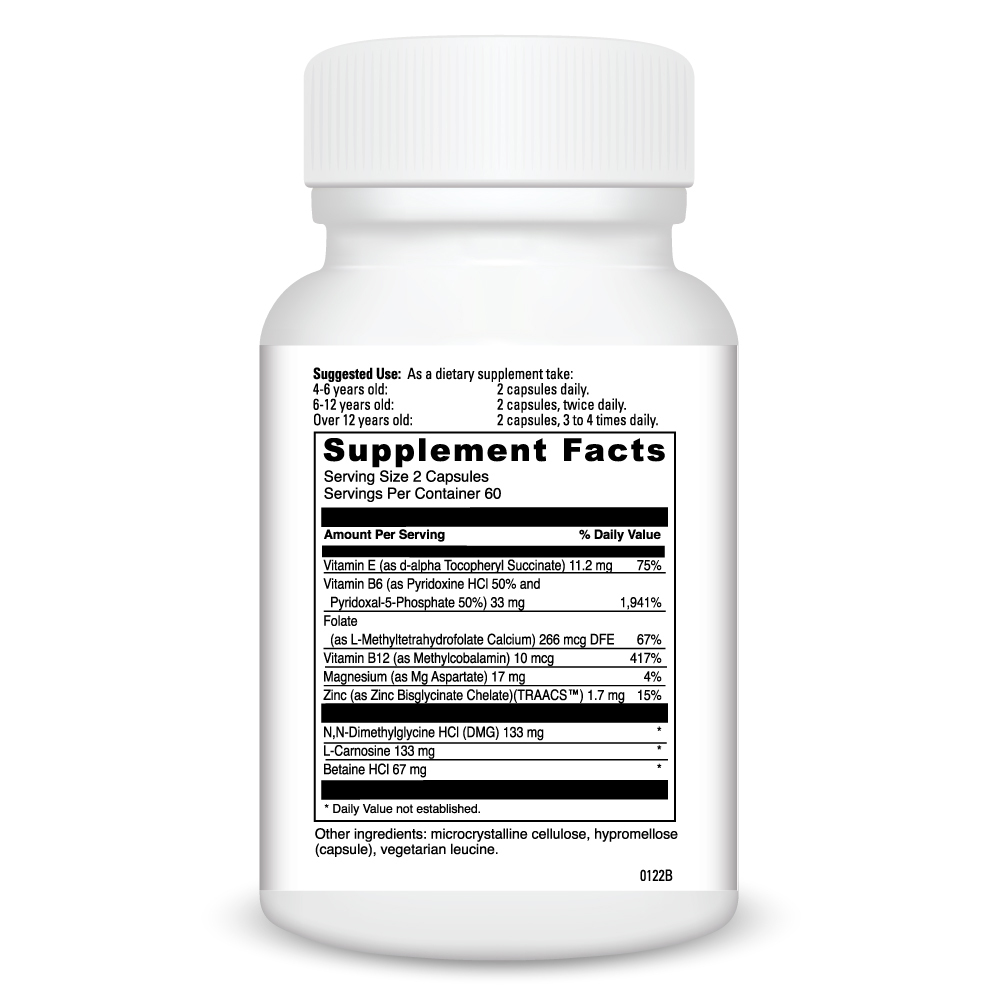 Behavior Balance Dmg Supplement Facts Label
