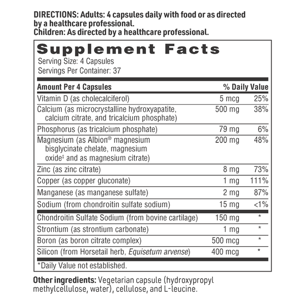 Cal-Assimilate Plus Supplement Facts Label