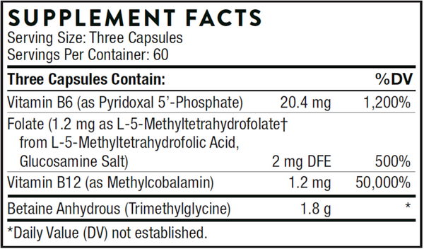 Methyl-Guard Supplement Facts Label