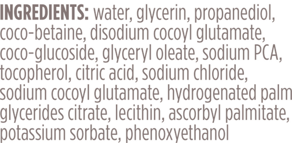 Baby Bee Shampoo & Wash Foaming Supplement Facts Label