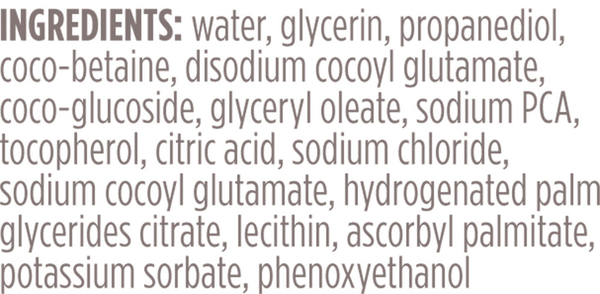 Baby Bee Shampoo & Wash Foaming Supplement Facts Label
