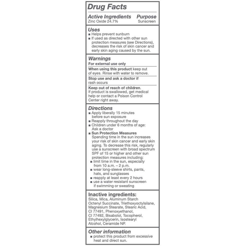 Sun Protection Mineral Powder Supplement Facts Label