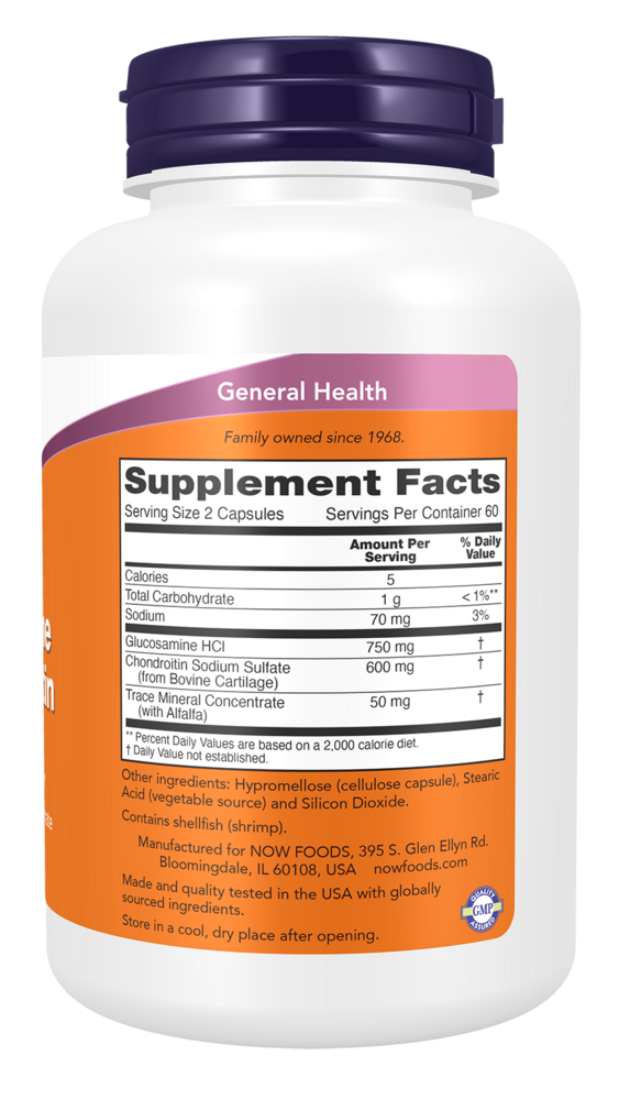 Glucosamine & Chondroitin Supplement Facts Label