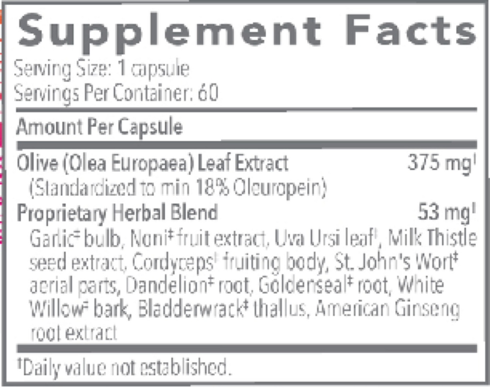 Olivirex® - Olive Leaf Combination Supplement Facts Label