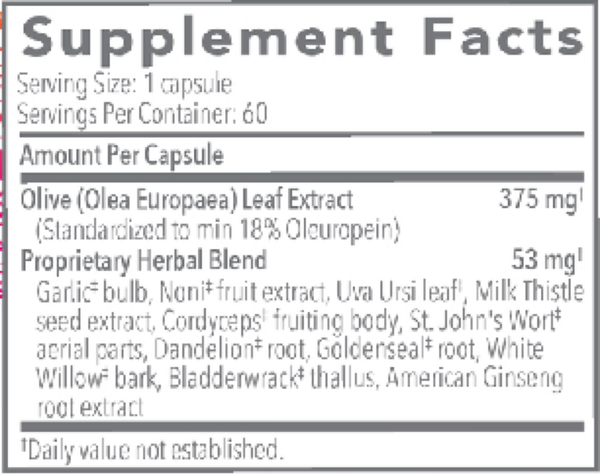 Olivirex® - Olive Leaf Combination Supplement Facts Label