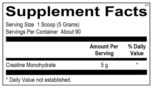 Opti-Absorb Creatine Supplement Facts Label