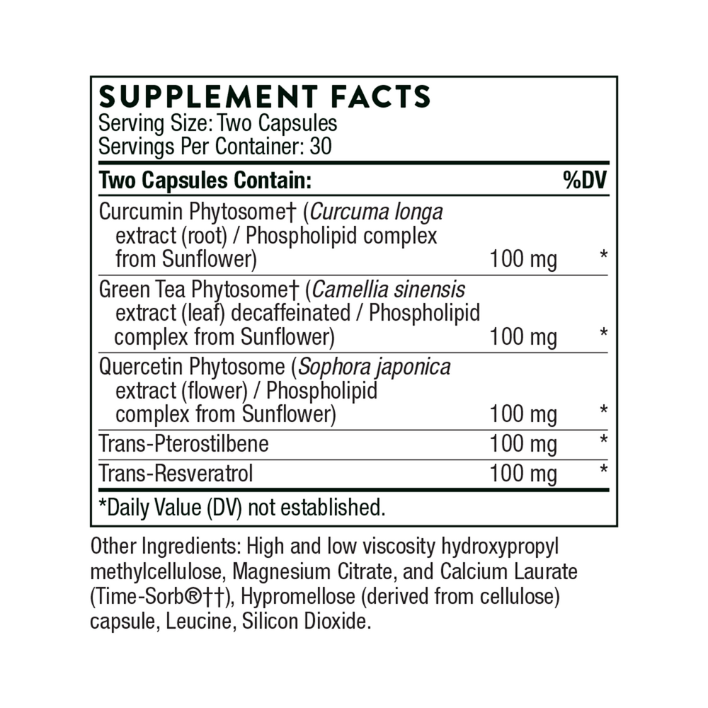 Resveratrol Complex (formerly PolyResveratrol-SR) Supplement Facts Label