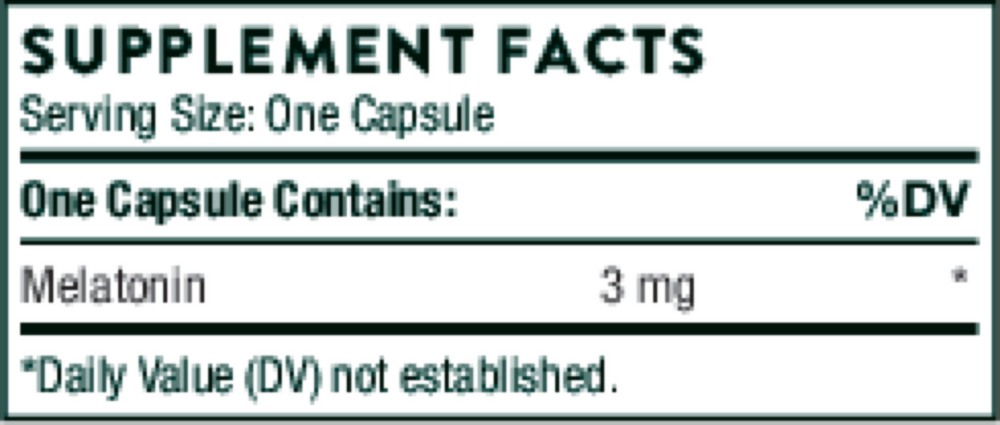Melaton-3 NSF Supplement Facts Label