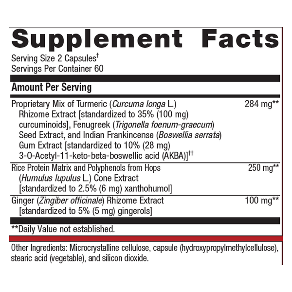 Inflavonoid Intensive Care Supplement Facts Label