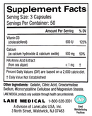 3a calcium (lane medical) supplement facts