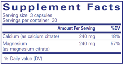 Calcium Magnesium (citrate) Supplement Facts Label