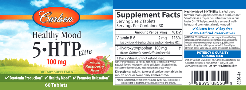5-htp elite carlson labs label