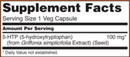 5-htp 100 mg (now foods) supplement facts