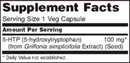 5-htp 100 mg (now foods) supplement facts