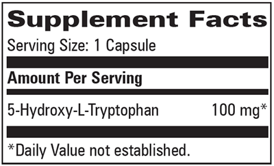 5-Hydroxy L-Tryptophan 100 mg (Progressive Labs) Supplement Facts