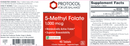 5-methyl folate 1000 mcg (protocol for life balance) label