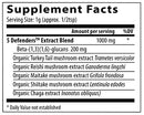 5 defenders mushroom extract blend powder (real mushrooms) supplement facts