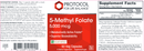 5 methyl folate 5,000 mcg (protocol for life balance) label
