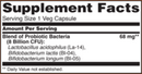 8 billion acidophilus & bifidus (now foods) supplement facts