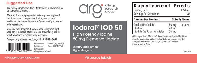 optimox iodoral 50 mg allergy research group label