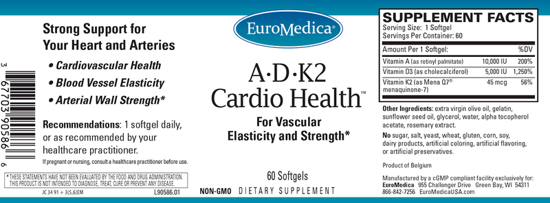 A-D-K2 Cardio Health (Euromedica) Label