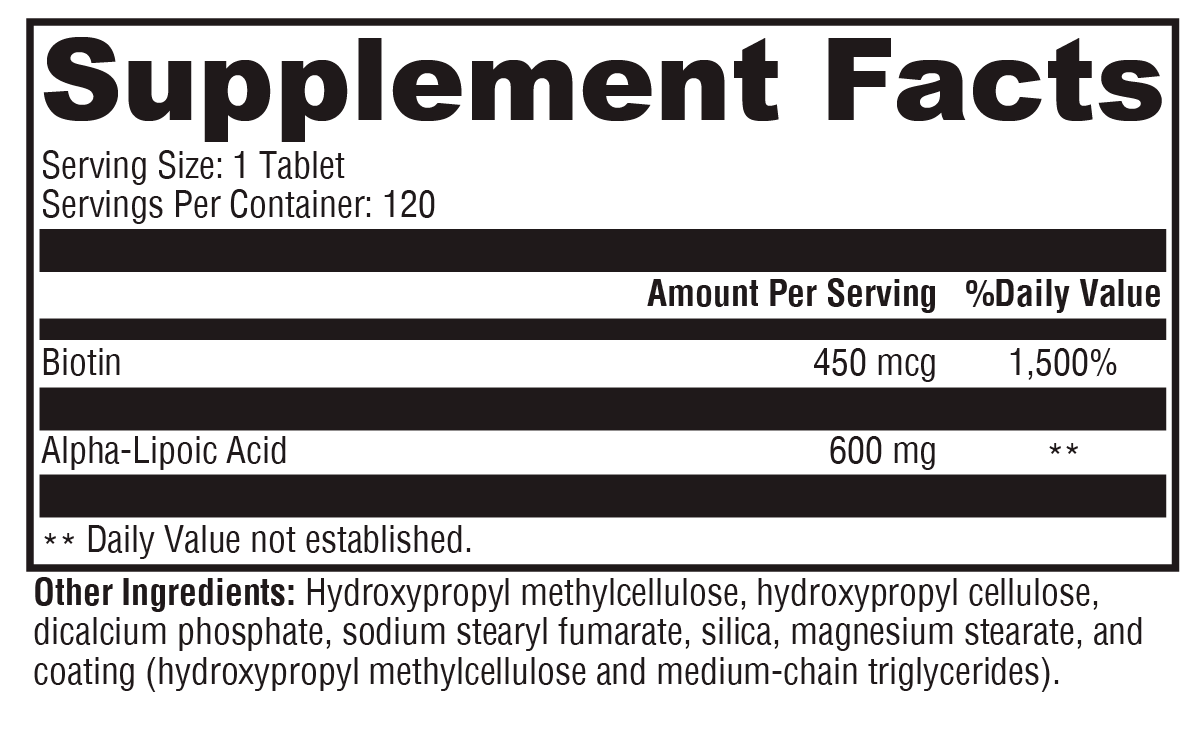 ALAmax™ CR Supplement Facts Label