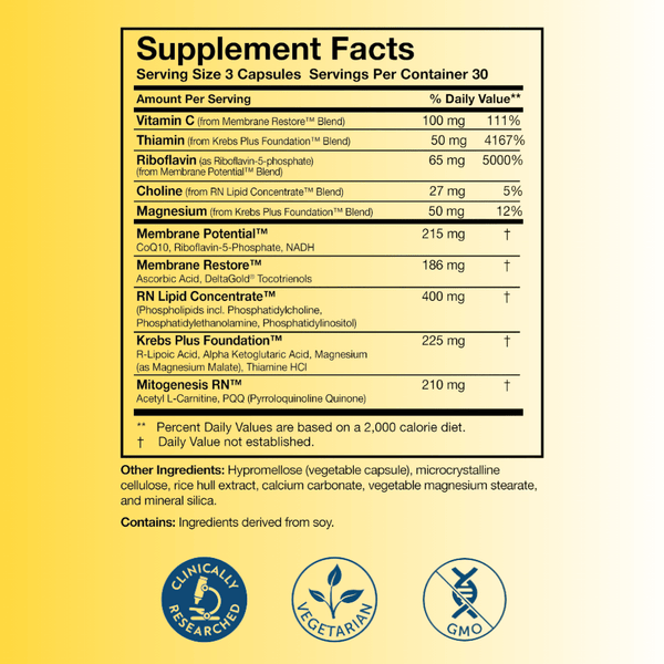 ATP 360 Supplement Facts Label