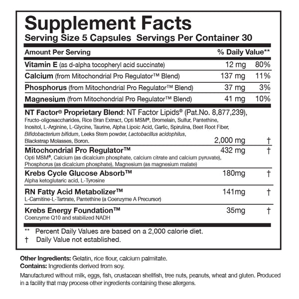 ATP Fuel Supplement Facts Label