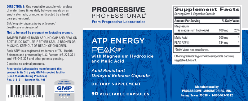 ATP Energy Boost (Progressive Labs) Label