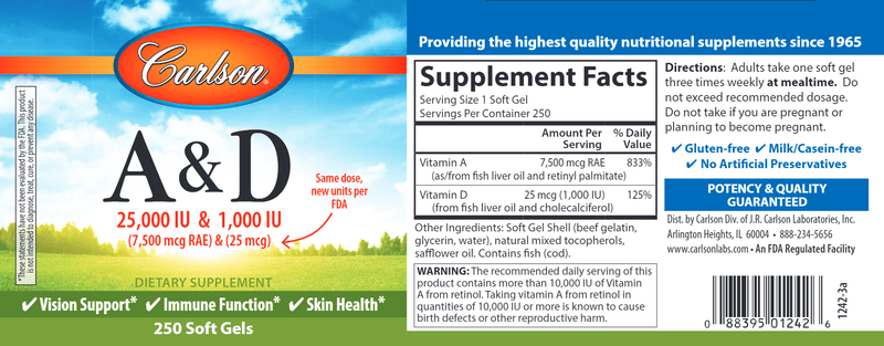 A & D carlson labs label