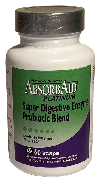 absorbaid platinum super digestive enzyme probiotic blend nature's sources