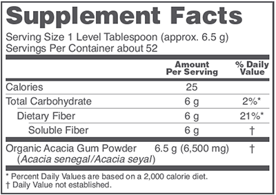 Acacia Fiber Powder Organic (Protocol for Life Balance) Supplement Facts