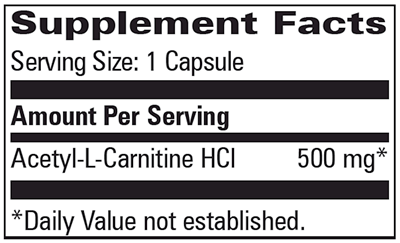 Acetyl-L-Carnitine 500 mg (Progressive Labs) Supplement Facts