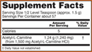 acetyl-l carnitine powder (now foods) supplement facts